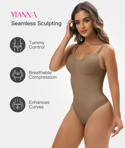 Body Gainant YIANNA Sculptant Sans Couture pour Ventre Plat et Silhouette Magnifique