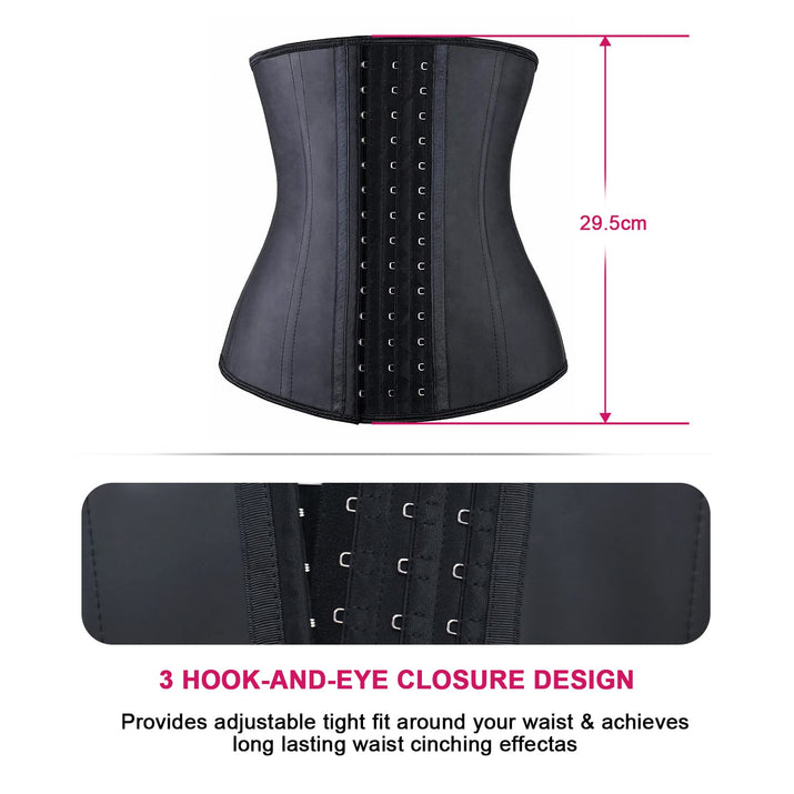 YIANNA Gaine Amincissante Femme en Latex, 9 Baleines Acier, 3 Crochets