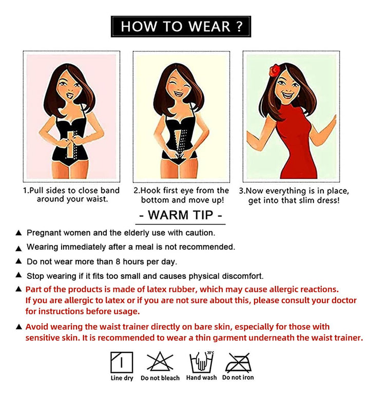 YIANNA Gaine Amincissante Latex Femme : Contrôle Ventre, Corset Sablier, Fermeture Éclair et Crochets