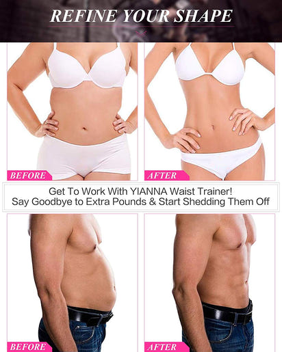 YIANNA Gaine Amincissante Femme en Latex, 9 Baleines Acier, 3 Crochets