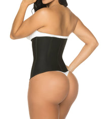 YIANNA Gaine Amincissante Latex Femme : Contrôle Ventre, Corset Sablier, Fermeture Éclair et Crochets